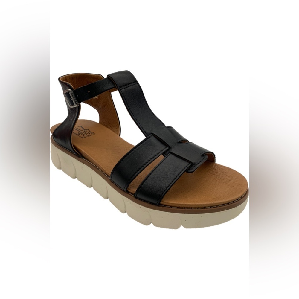 Miz Mooz Leather Sport Sandals Margery Black size 37 NWOT